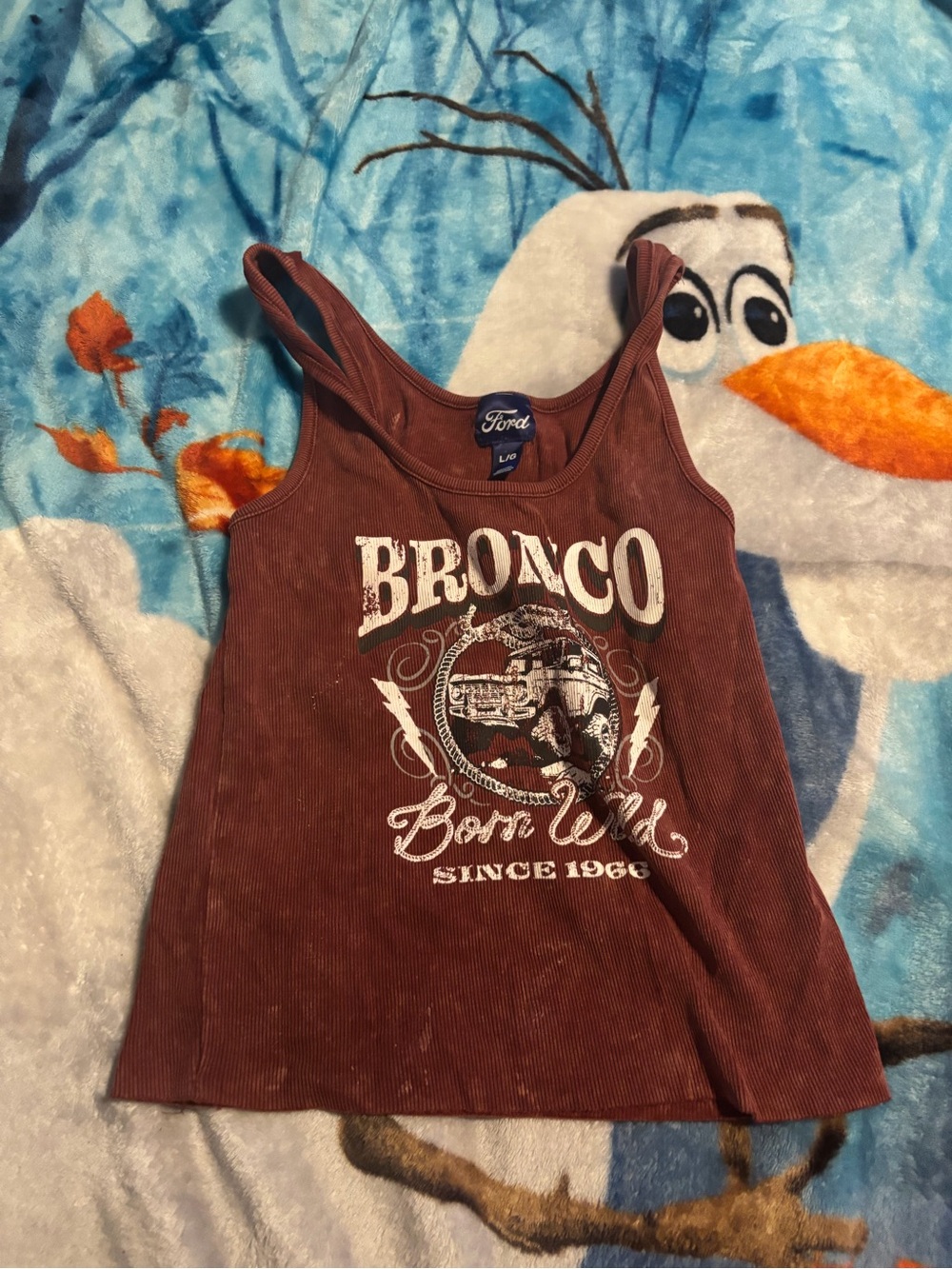 Ford women ' Bronco Graphic Tank Top - Rust Red